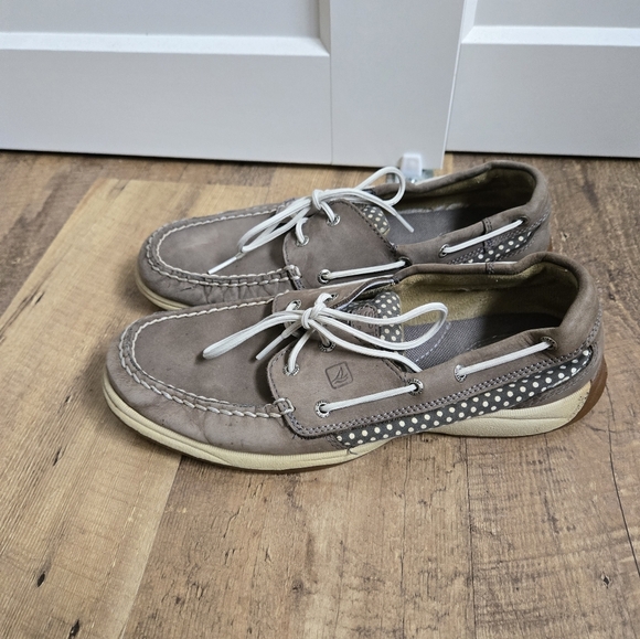 Sperry Women's Grey Leather 9.5m Boat Shoes - Picture 1 of 16